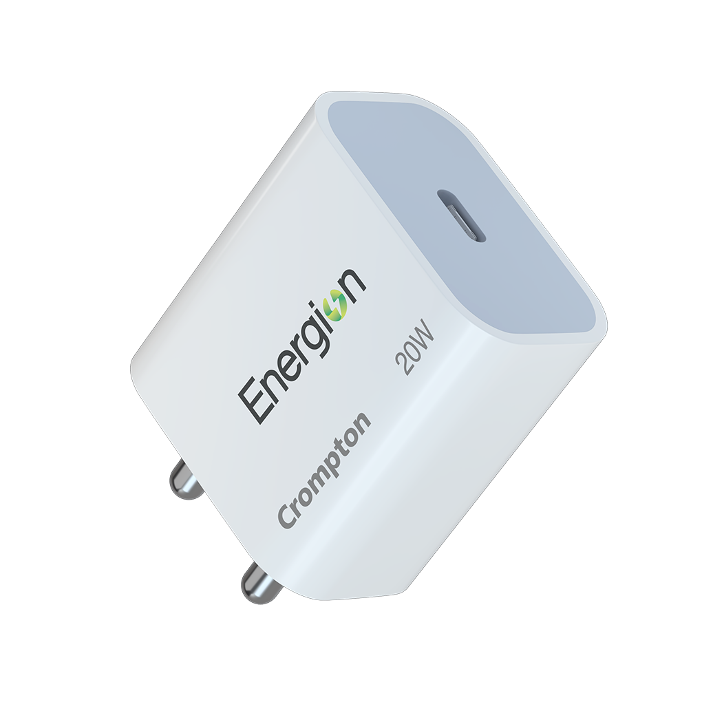 05-RT-CR-CHG20 Crompton Energion 20W PD Type-C Fast Mobile Charger – BIS Certified, White
