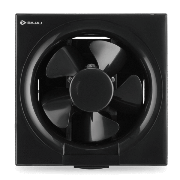 Bajaj Maxima DXi 200mm Domestic Exhaust Fan with Back Shutter – Copper Motor, Black