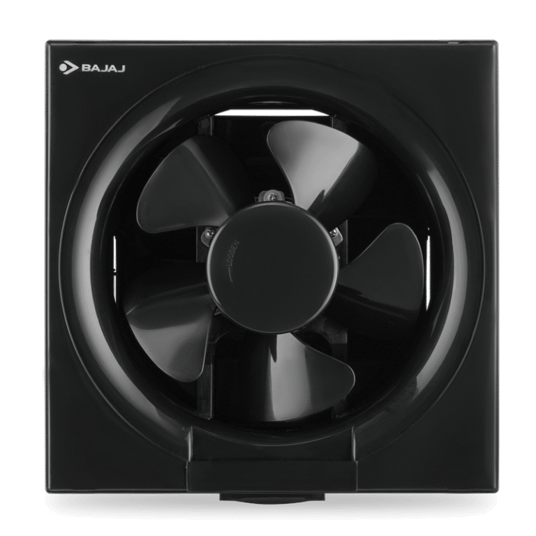 Bajaj Maxima DXi 200mm Domestic Exhaust Fan with Back Shutter – Copper Motor, Black